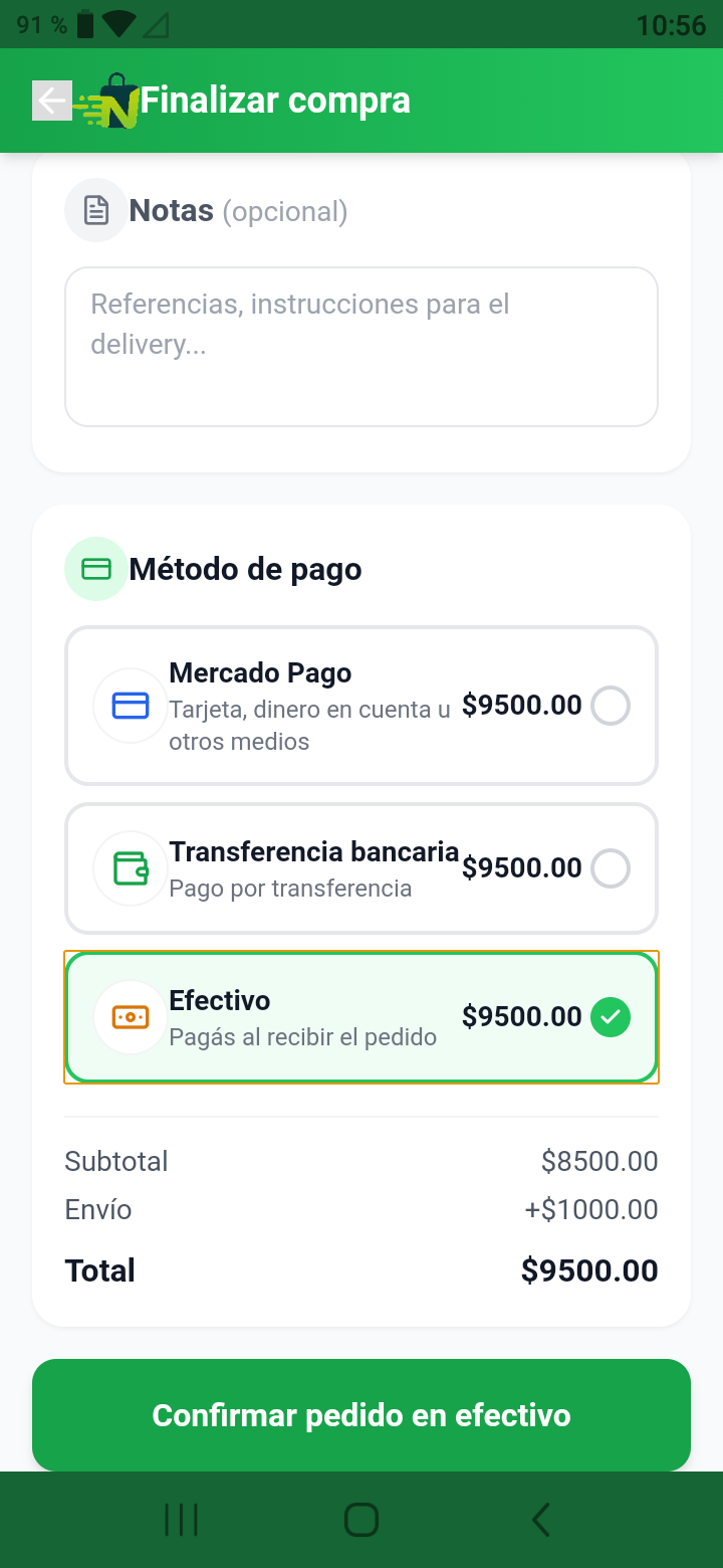 Nexo — Perfil de usuario